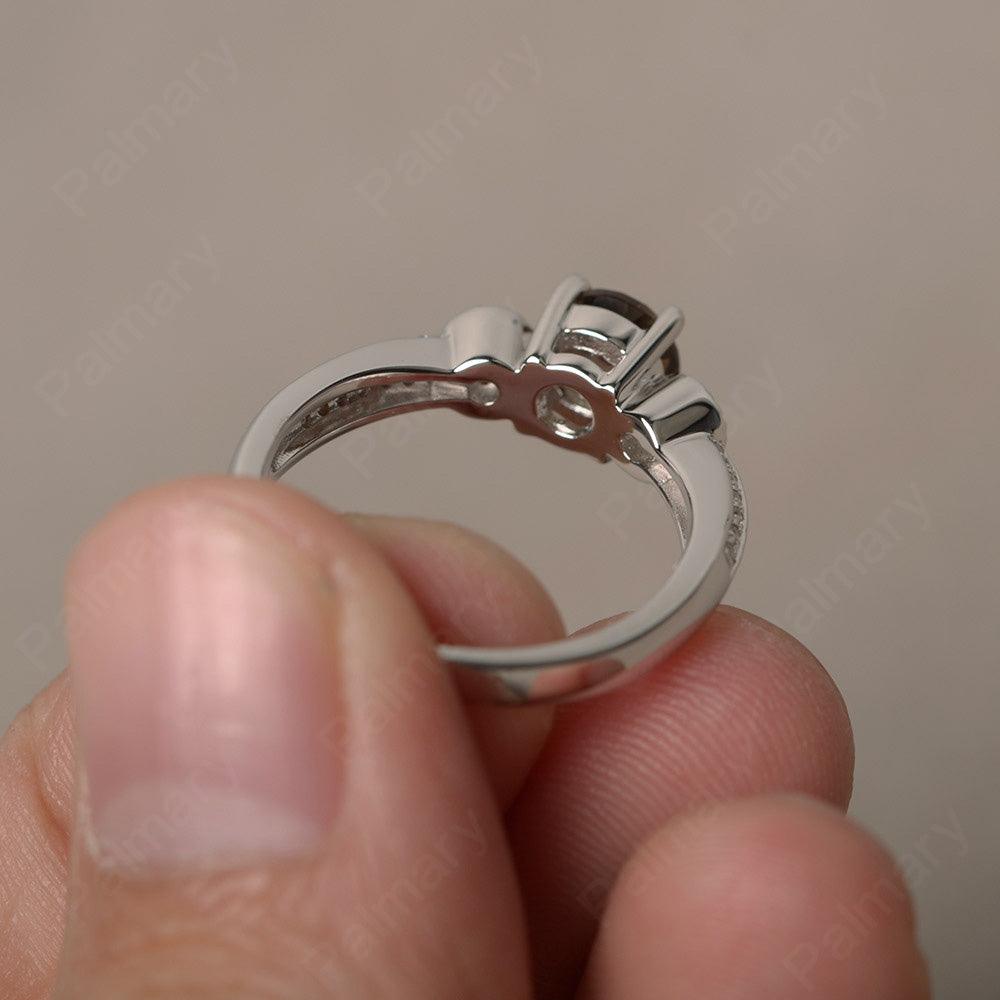 Unique Round Cut Smoky Quartz  Engagement Rings - Palmary