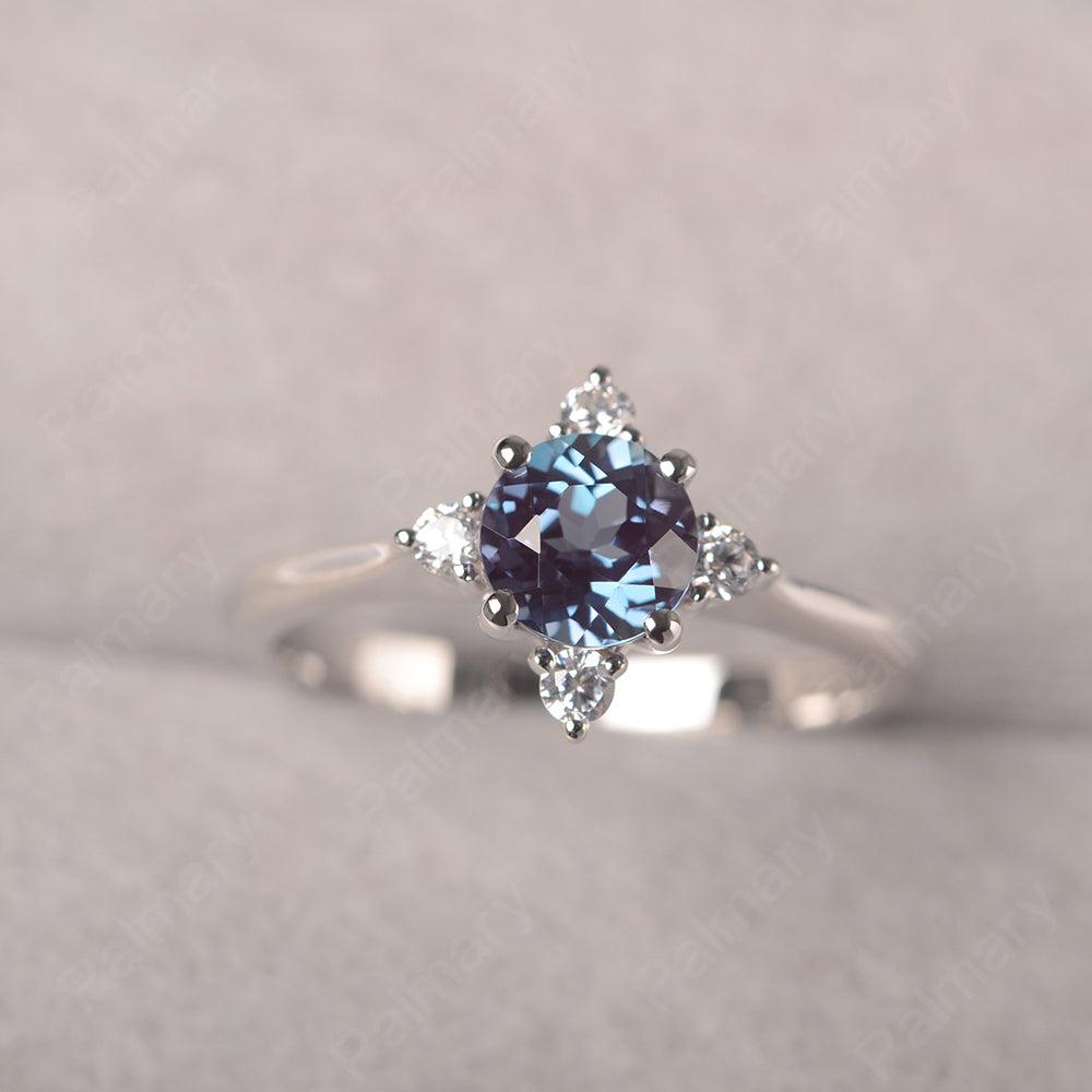 Star Style Round Cut Alexandrite Rings - Palmary