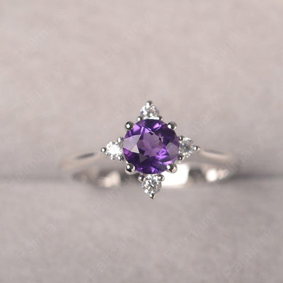 Star Style Round Cut Amethyst Rings - Palmary