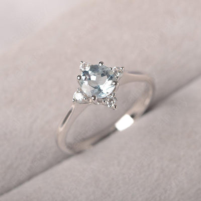 Star Style Round Cut Aquamarine Rings - Palmary