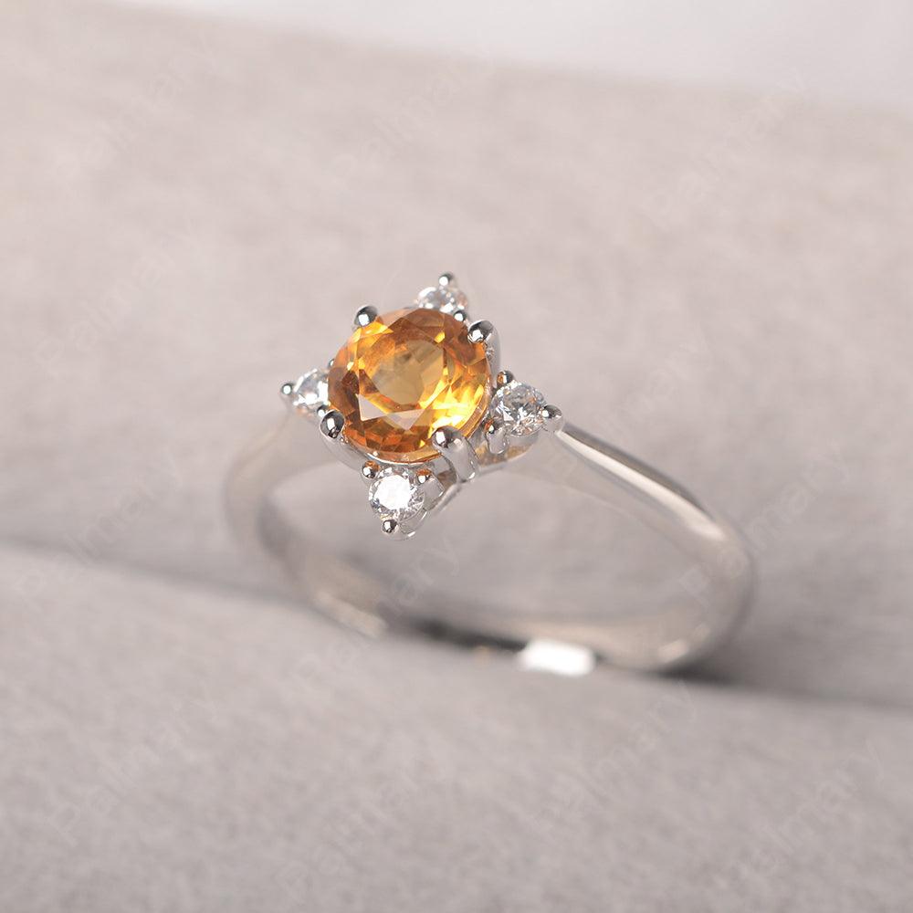 Star Style Round Cut Citrine Rings - Palmary