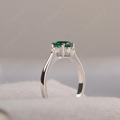 Star Style Round Cut Emerald Rings - Palmary