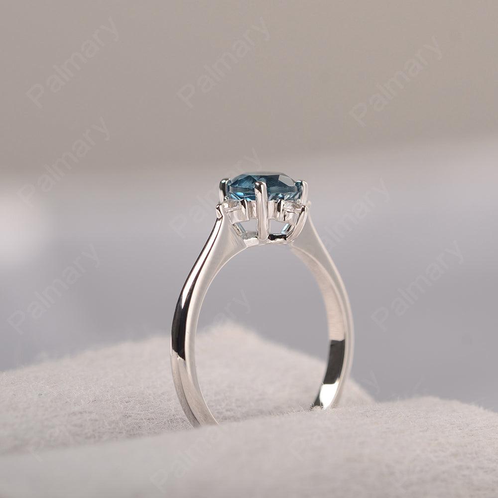 Star Style Round Cut London Blue Topaz Rings - Palmary