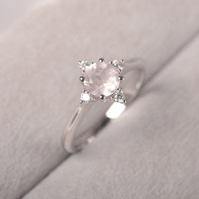 Star Style Round Cut Rose Quartz Rings - Palmary