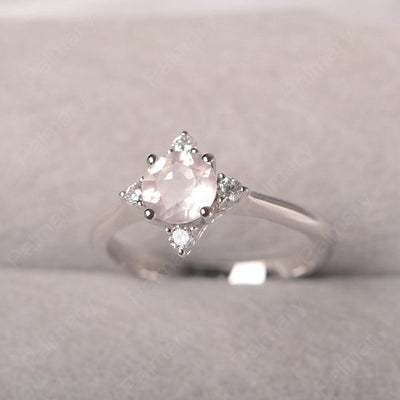 Star Style Round Cut Rose Quartz Rings - Palmary