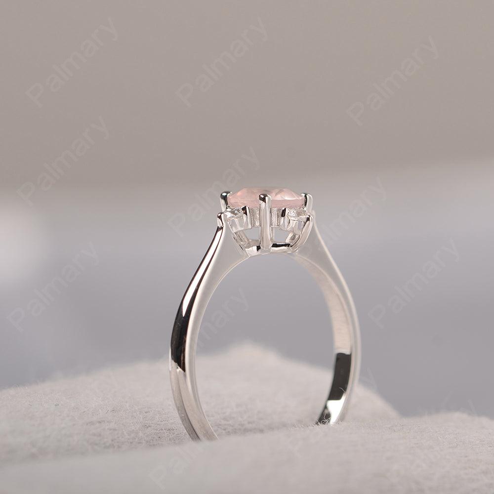 Star Style Round Cut Rose Quartz Rings - Palmary