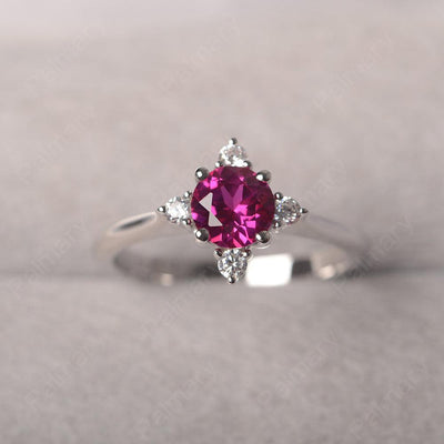 Star Style Round Cut Ruby Rings - Palmary
