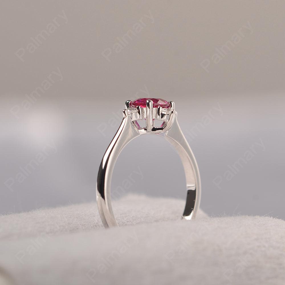 Star Style Round Cut Ruby Rings - Palmary