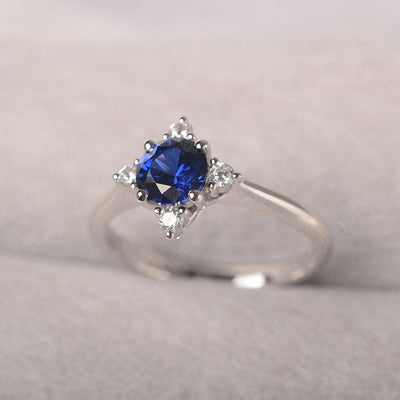 Star Style Round Cut Sapphire Rings - Palmary