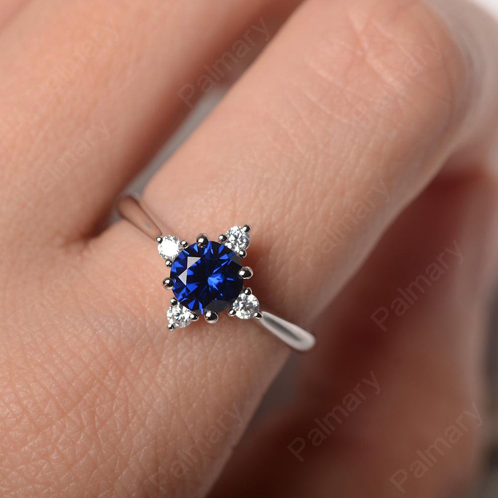 Star Style Round Cut Sapphire Rings - Palmary