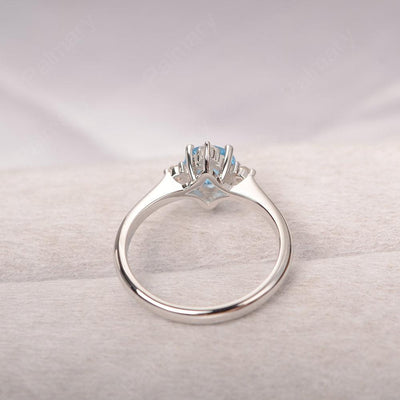 Star Style Round Cut Swiss Blue Topaz Rings - Palmary