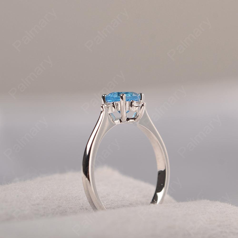 Star Style Round Cut Swiss Blue Topaz Rings - Palmary