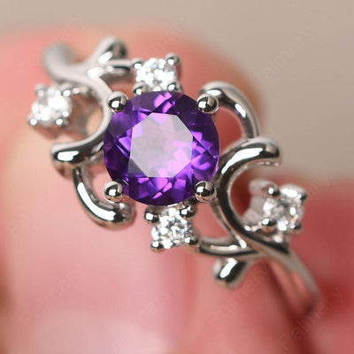 Round Cut Amethyst Ring - Palmary