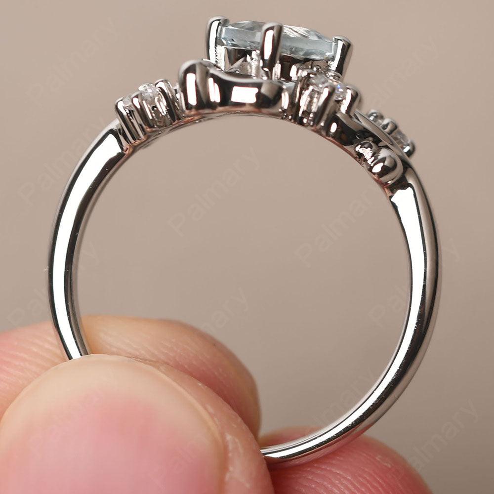 Round Cut Aquamarine Ring - Palmary