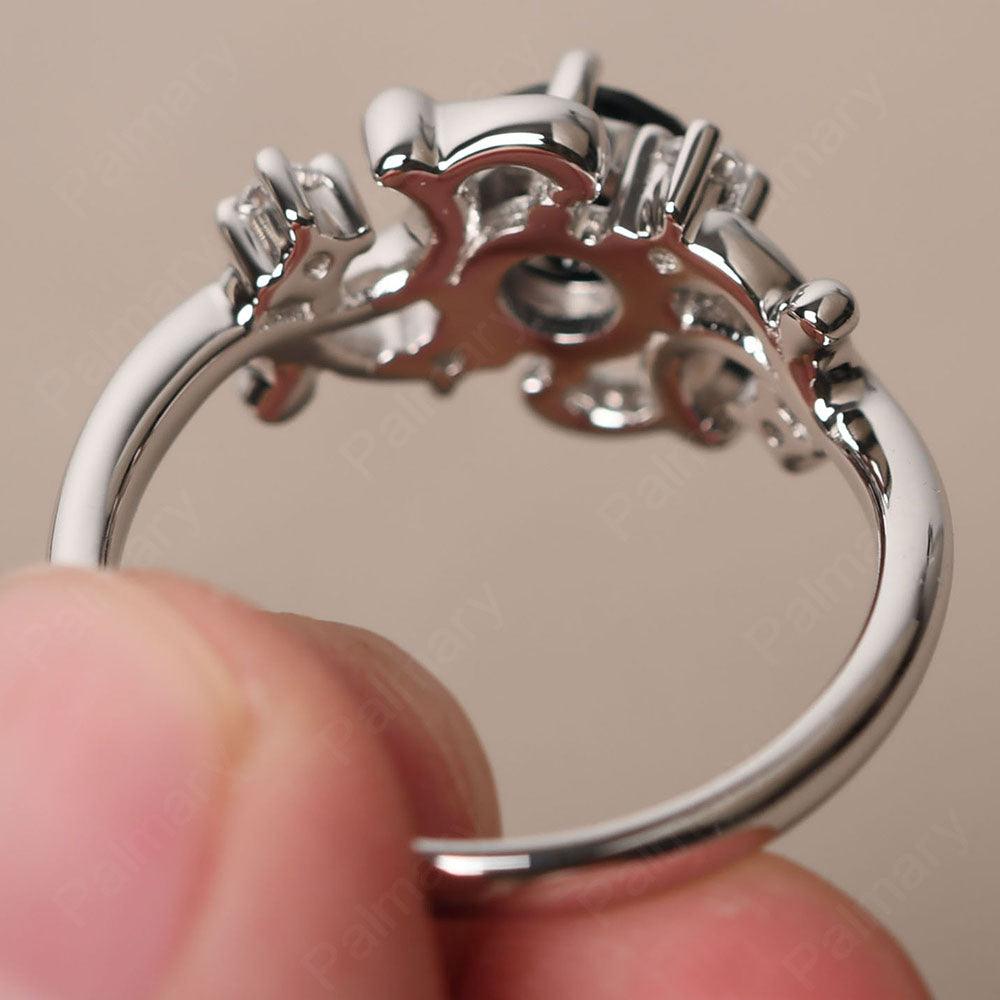 Round Cut Black Spinel Ring - Palmary