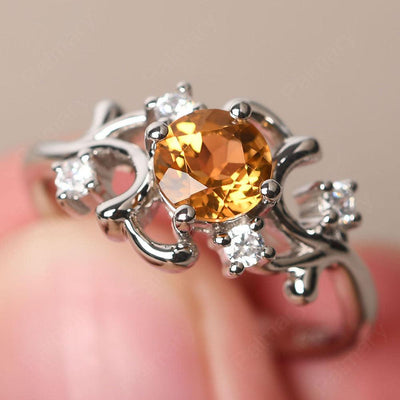 Round Cut Citrine Ring - Palmary