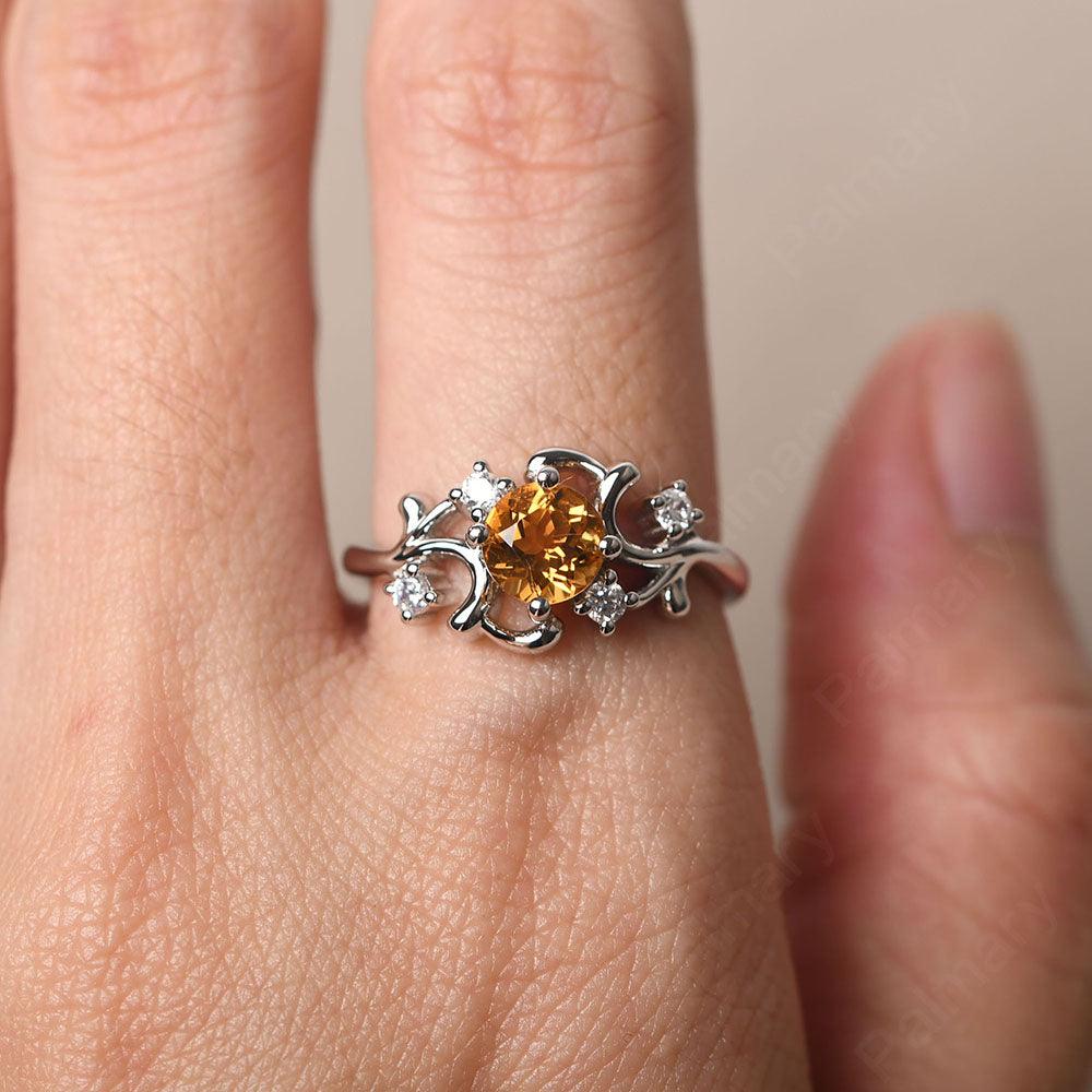 Round Cut Citrine Ring - Palmary