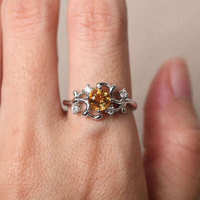 Round Cut Citrine Ring - Palmary