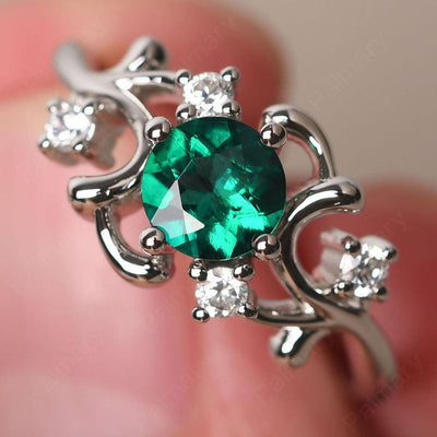 Round Cut Emerald Ring - Palmary