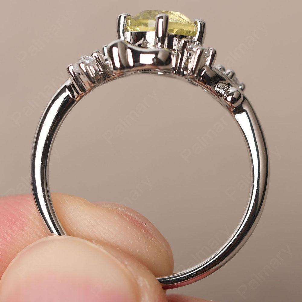 Round Cut Lemon Quartz Ring - Palmary