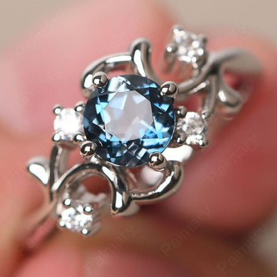 Round Cut London Blue Topaz Ring - Palmary