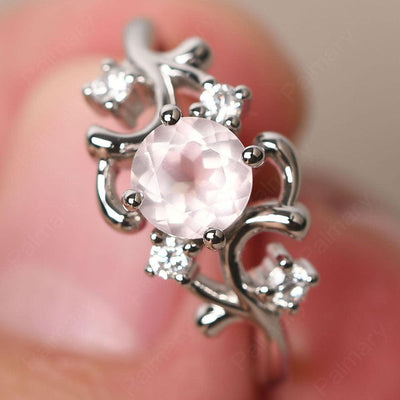 Round Cut Rose Quartz Ring - Palmary