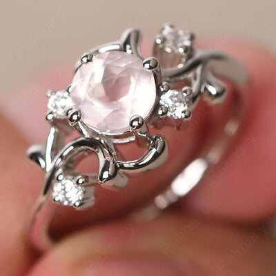 Round Cut Rose Quartz Ring - Palmary
