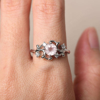 Round Cut Rose Quartz Ring - Palmary