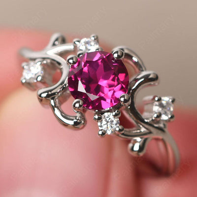 Round Cut Ruby Ring - Palmary