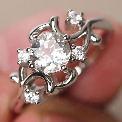 Round Cut White Topaz Ring - Palmary