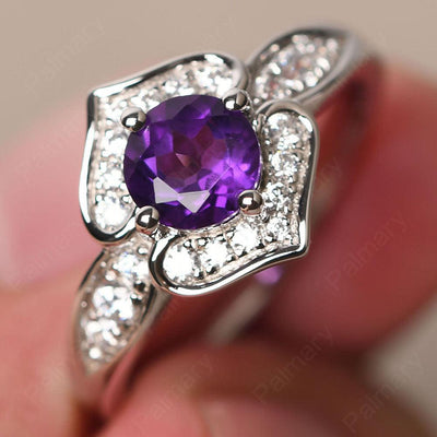 Brilliant Amethyst Lotus Ring - Palmary