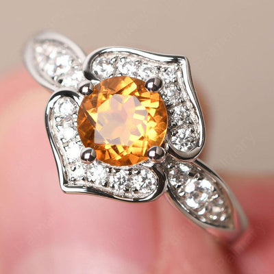 Brilliant Citrine Lotus Ring - Palmary