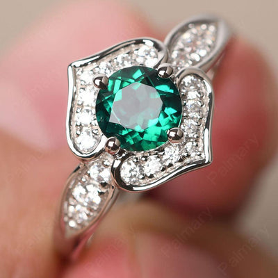 Brilliant Emerald Lotus Ring - Palmary