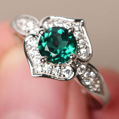 Brilliant Emerald Lotus Ring - Palmary
