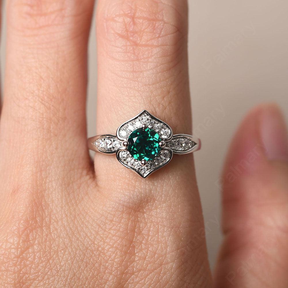Brilliant Emerald Lotus Ring - Palmary