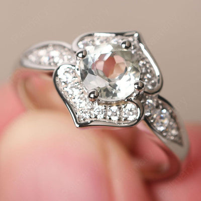 Brilliant Green Amethyst Lotus Ring - Palmary