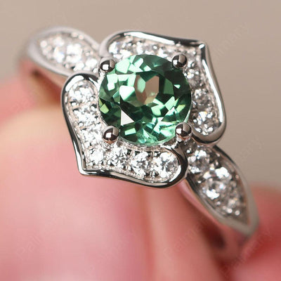 Brilliant Green Sapphire Lotus Ring - Palmary