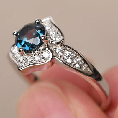 Brilliant London Blue Topaz Lotus Ring - Palmary
