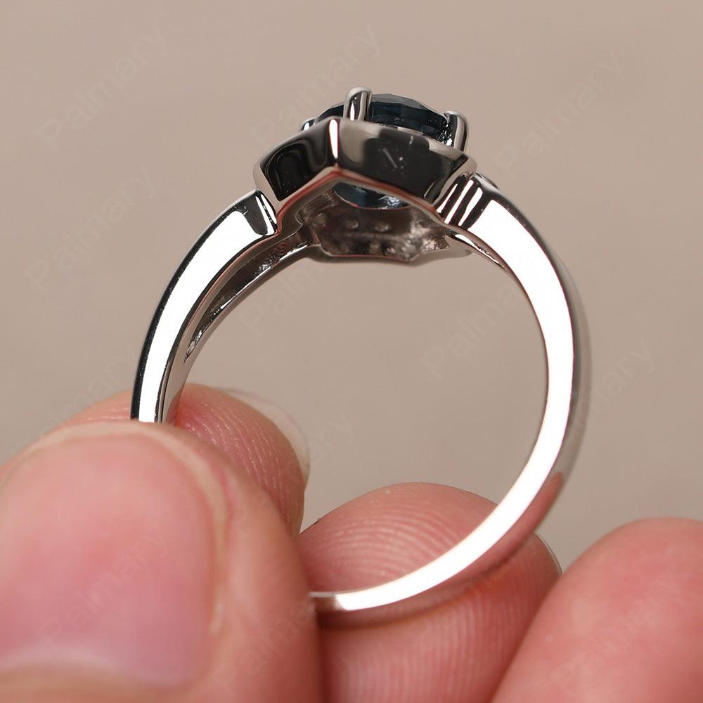 Brilliant London Blue Topaz Lotus Ring - Palmary