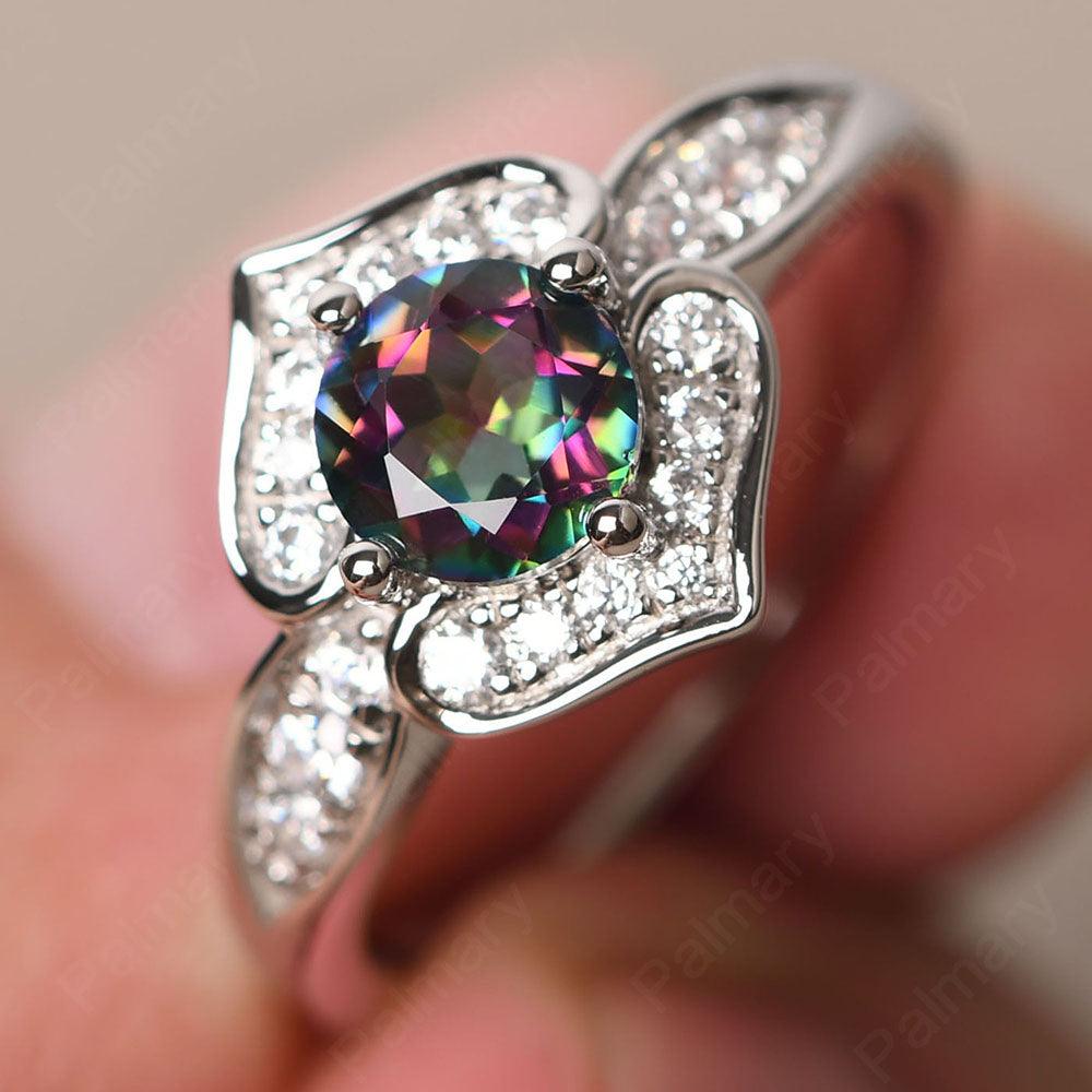 Brilliant Mystic Topaz Lotus Ring - Palmary
