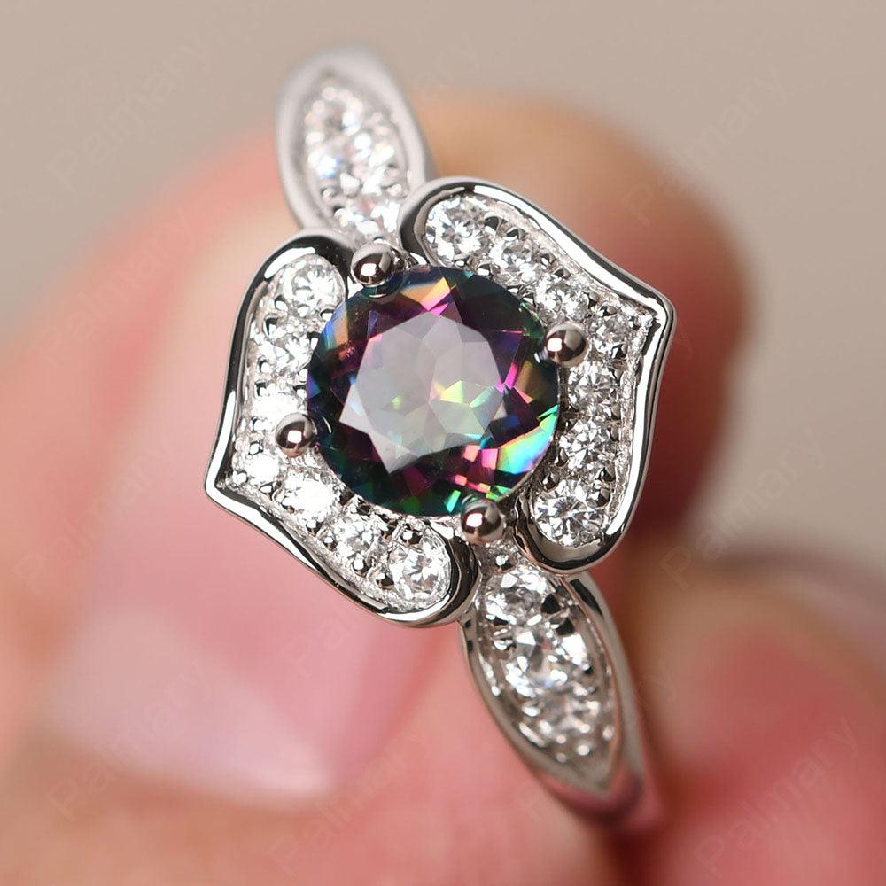 Brilliant Mystic Topaz Lotus Ring - Palmary