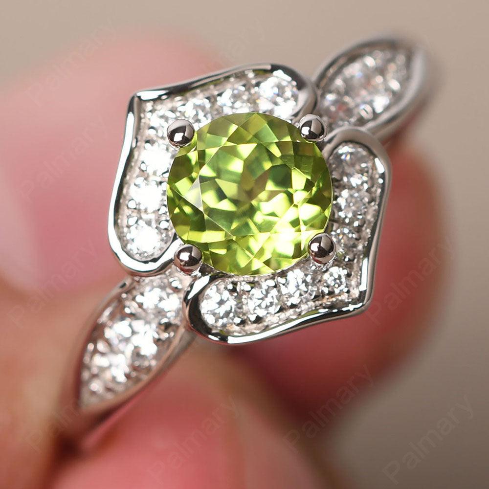 Brilliant Peridot Lotus Ring - Palmary