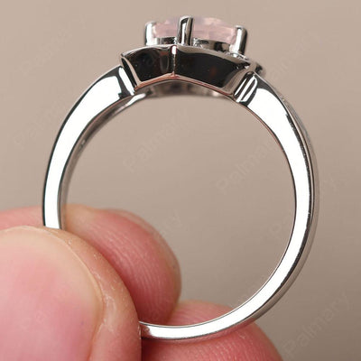 Brilliant Rose Quartz Lotus Ring - Palmary