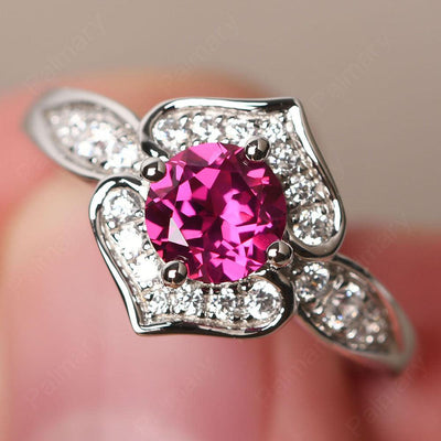 Brilliant Ruby Lotus Ring - Palmary