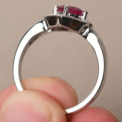Brilliant Ruby Lotus Ring - Palmary