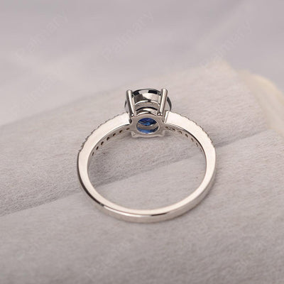 Round Cut Sapphire Wedding Ring Silver - Palmary