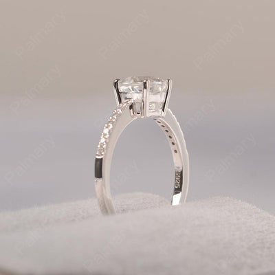 Round Cut White Topaz Wedding Ring Silver - Palmary
