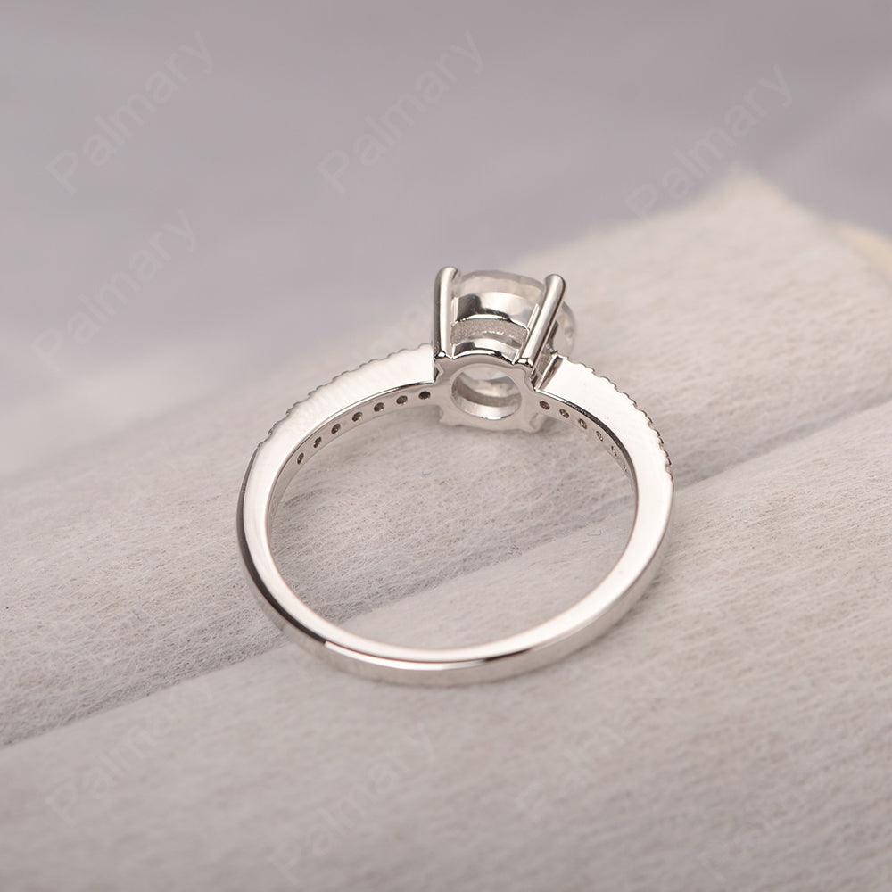 Round Cut White Topaz Wedding Ring Silver - Palmary