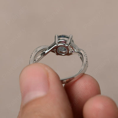 Twisted Band Mystic Topaz Wedding Rings - Palmary
