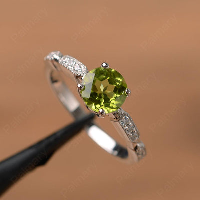 Round Cut Peridot Wedding Rings - Palmary